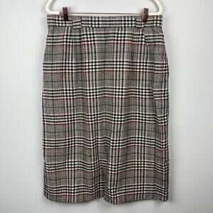 Vintage wool plaid skirt
